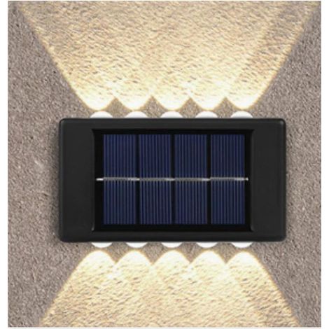 Applique Murale Extérieure Solaire Étanche pour Jardin, Éclairage vers Le Haut et vers Le Bas, Lampe Solaire pour Mur Extérieur Étanche (1/5)