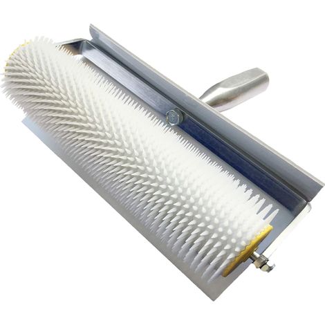 Rouleau débulleur 25 cm, rouleau à pointes 11 mm avec protection anti-éclaboussures, pour résine et revêtements (1/5)