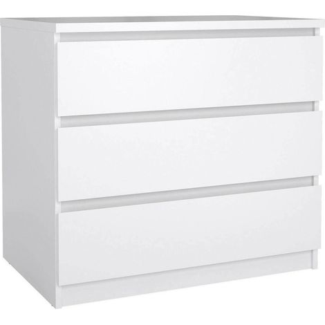 Dmora - Cassettiera Lilou, Settimino multiuso, Comò camera da letto, Mobile con cassetti, 77x50 h68 cm, Bianco lucido
