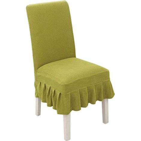 Housses de Chaise 2 Pièces pour Protection de Chaise Couverture Extensible Chaise Amovible Lavable vert (1/5)