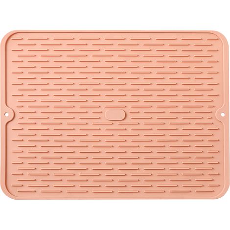 Tapis d'égouttage en silicone, tapis égouttoir pour plan de travail, antidérapant, sans BPA, compatible lave-vaisselle (1/5)