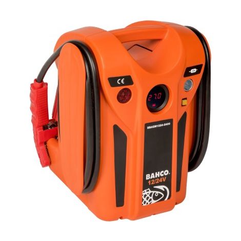 Bahco – Booster AGM 12/24 V 2400/1200A – Câbles en cuivre 50mm² – Protection inversions de polarité – Voltmètre intégré (1/3)