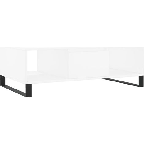 Table basse blanc 104x60x35 bois d'ingénierie (1/5)