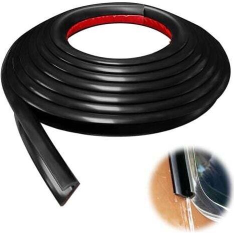 Gouttière pour VR, bande de protection en PVC en forme de J de 5 mètres, déflecteur de pluie auto-adhésif pour VR et portes (noir) (FMY) (1/5)