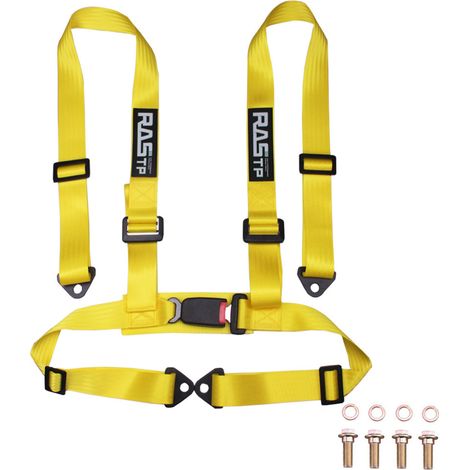 RASTP Car Modification 2-inch Four-Point Go-Kart Racing Seat Belt, 4-Point Quick-Release Seat Belt - Yellow (1/4)