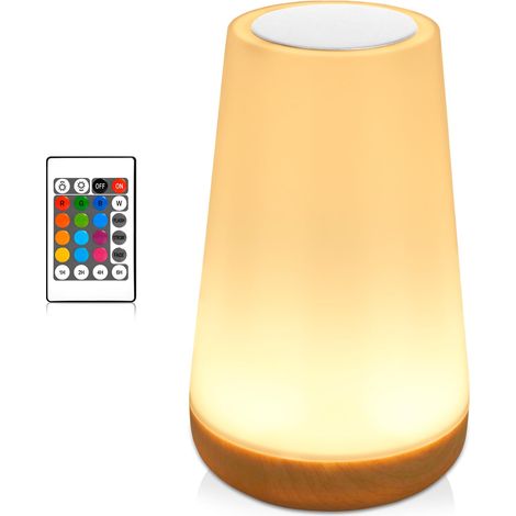 Lampe de Nuit LED Tactile RGB 13 Couleurs - Veilleuse Bébé Rechargeable USB avec Télécommande, 3 Modes Dimmables, Lampe Colorée pour Chambre Enfant, Salon, Camping