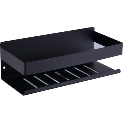 Duschregal ohne Bohren, selbstklebendes Duschregal, SUS304 Edelstahl Klebe-Duschkorb Mattschwarz 30 CM (1/4)