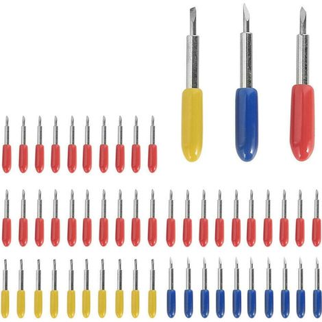 50 lames de rechange pour Explore Air 2/Air 3/Maker/Maker 3, comprenant 10 lames, 30 lames standard et 10 lames à pointe profonde compatibles avec les modèles précédents. (1/5)