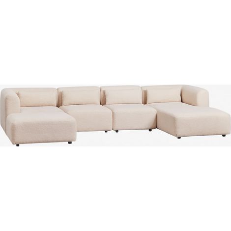 Divano componibile Fogler 4 pezzi con chaise longue e pouf SKLUM            