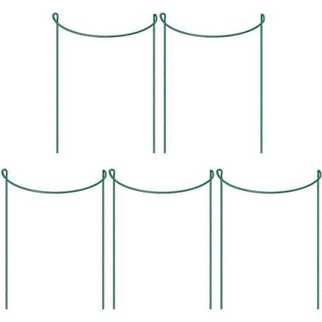 Support pour plantes demi-rond en métal, support pour pivoines, cages et supports pour plantes de jardin, lot de 5 (1/5)
