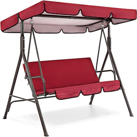 Housse De Balançoire - 249 x 185 cm - Tissu Polyester Enduit Argent 190D Imperméable - Pour Balançoire À Trois Places - Extérieur Jardin Patio - 1 Pièce (1/4)