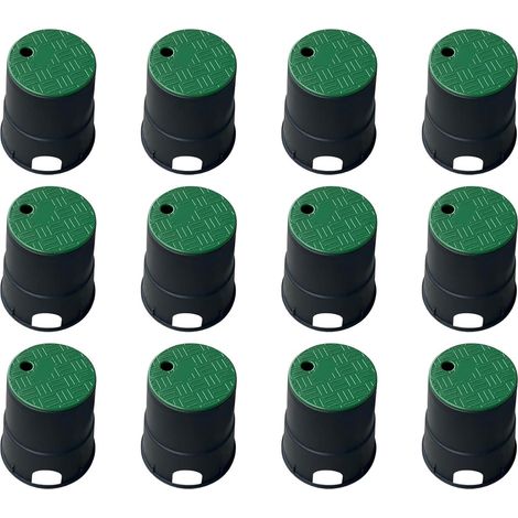Lot de 12:Ø150 mm Regard Arrosage en polypropylène,Boîte d’irrigation en polypropylène rond,Pour jardins privés, parcs, vergers,pelouses,potagers(Bas:Ø210mm) (1/5)
