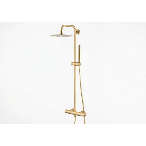Colonna doccia esterna acciaio inox WELLNESS STEEL V08233 - Oro Spazzolato (1/3)