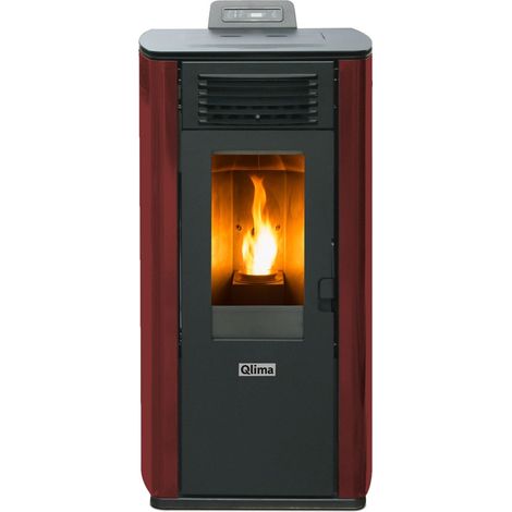 Stufa a pellet Qlima Fiorina 74 S-LINE Red Slim 8,24 kW