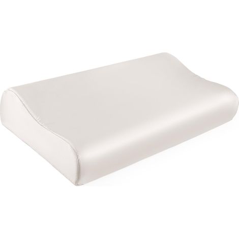 Taie d'oreiller 100% Soie de mûrier 19 Momme, pour Oreiller Ergonomique à mémoire de Forme, Housse pour Oreiller Cervical, 51 x 30,5 x 10/7 cm, Blanc Naturel (1/5)