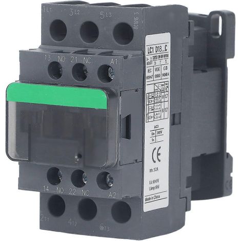 Contacteur LC1D18 AC, tension nominale 380 V, contacteur AC industriel basse tension, 18 A, tension de bobine 36 V. (1/5)