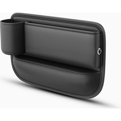 Porte-gobelet conducteur - Boîte de rangement universelle en cuir pour espace entre le siège conducteur et le siège auto avant. Organisateur pour combler l'espace entre le siège conducteur et le siège (1/5)