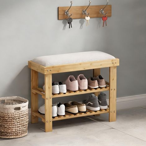 Console natural y Crema en bambú 60 x 29 x 49 cm (1/5)