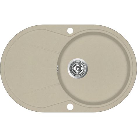 Lavello da cucina in granito lavabo singolo ovale beige 020002351