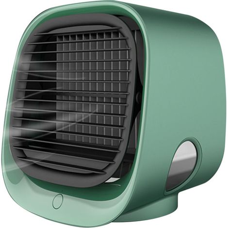 USB-wiederaufladbarer, tragbarer Mini-Tischventilator mit Nebelfunktion für Zuhause und Büro, Green-KZQ (1/5)