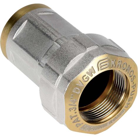 KRONOS PUSH Messing-Klemmverbinder mit IG - für Stahlrohr Ø 33,7 mm x 1 Zoll IG (DN 25) DVGW ACS
