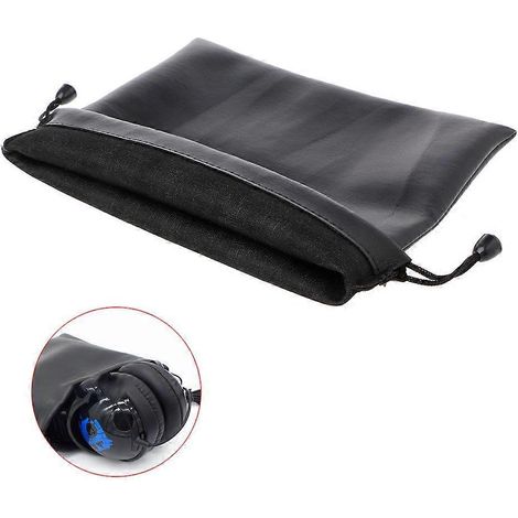 Sacs de rangement noirs en PU de grande capacité pour casques audio et grands arceaux (1/4)