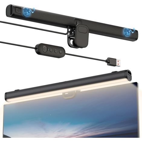 Lampe Ecran USB Alimentée Anti-Lumière 3 Températures Couleur Réglable Mode Mémoire Lampe Moniteur avec Magnétique pour Gaming Bureau Ordianteur (1/5)