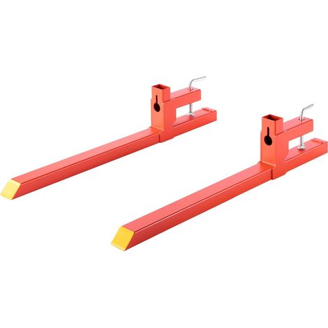 Fourches à palettes 907 kg, 109 cm, attache rapide robuste pour tracteur, compatible avec chargeurs et véhicules tout, orange (1/5)