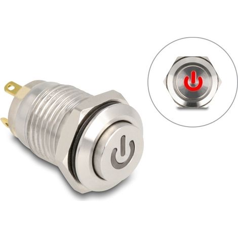 Schalter Delock 20981 12 mm IP65 wasserdicht LED