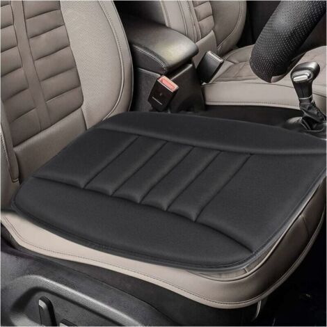 Noir Coussin Voiture Siege, Coussin de Siège de Voiture Housse de Siège, Mousse Mémoire Protection Chaise Confortable Antidérapant Mat Pad Couverture Siège Auto, pour Auto Bureau Domicile (1/5)