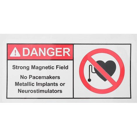 Autocollant d'avertissement « Pas de stimulateur cardiaque » - Autocollant « Attention champ magnétique » - Autocollant « Pas de stimulateur cardiaque »-24.90X11.60X0.10CM-Multi (1/4)