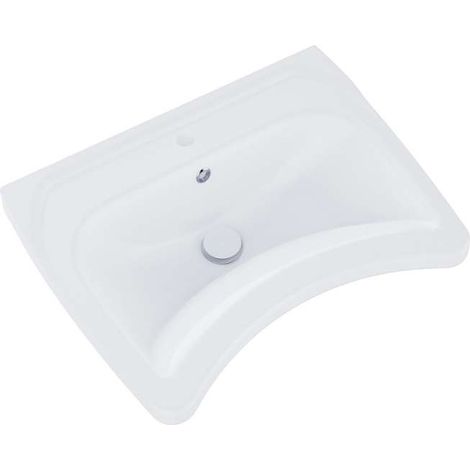 Ravak Safe - Lavabo adapté aux PMR 60x49 mm, avec trop-plein, trou pour robinetterie, blanc XJX01160006 (1/3)