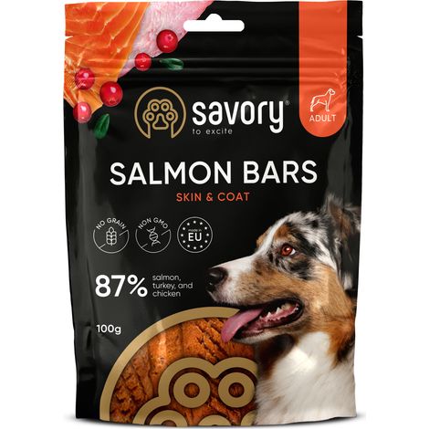 Golosina sabrosa para perros adultos, sabor salmón (100 g) (1/4)