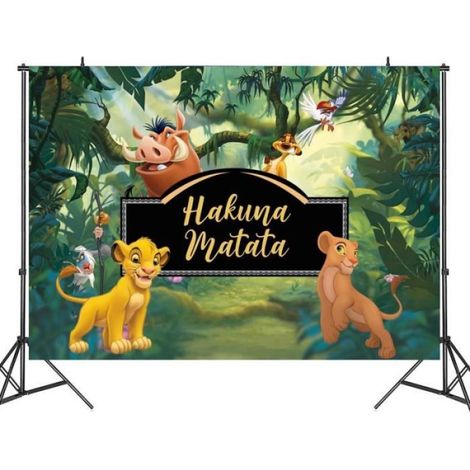 W-2390 210X150CM Arrière plan de photographie de Lion de roi de forêt de dessin animé, fournitures de décorat (1/4)