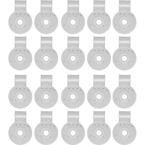 Lot de 20 pinces de fixation pour filet d'ombrage, serre, film horticole, bâche, tente et chapiteau - Attaches blanches (20 pièces par sachet) (1/5)