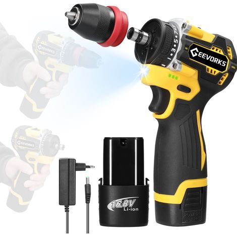 GARRYFIZH Perceuse-visseuse 16.8V lithium 45Nm sans balais multifonction maison meubles