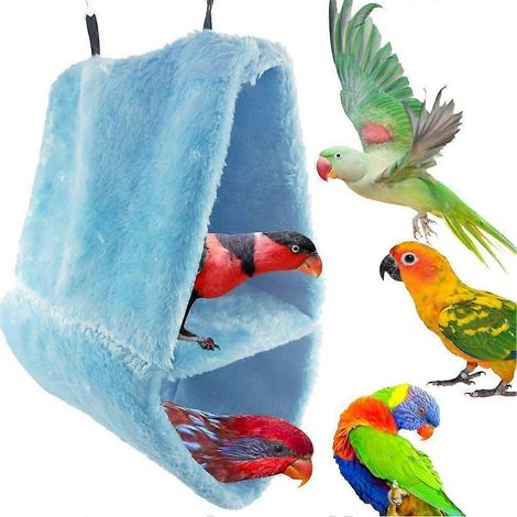Hamac d'hiver chaud pour oiseaux, nichoir et lit de couchage pour perroquets, perruches ondulées, calopsittes, conures, inséparables, pinsons, canaris, cacatoès, perroquets gris du Gabon, aras, éclect (1/5)