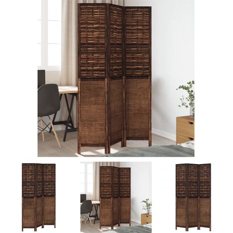 The Living Store 3-tlg. Raumteiler Dunkelbraun Massivholz Paulownia - Raumteiler (1/5)