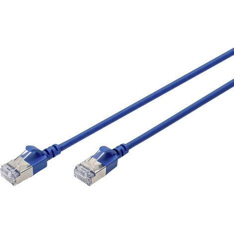 Digitus DK-1632-A-010S-B RJ45 Câble réseau, câble patch CAT 6a F/FTP 1 m bleu code couleur, blindé, (1/5)