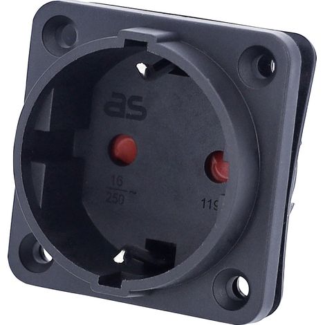AS Schwabe 45081  Einbau-Steckdose   IP20 Schwarz