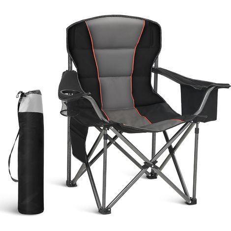 Chaise Pliante Camping, Chaise Camping Jusqu'Ă 200 kg Noir (1/5)