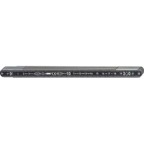 BMI  Medidor  Plegable  L.2m  An.14mm  mm/cm  CE  II  Aluminio  negro  -  961200044S