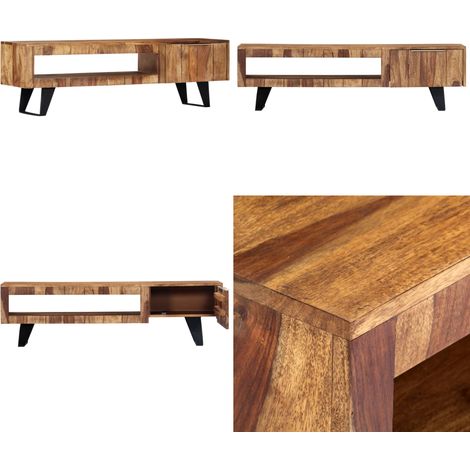 Mobile Porta TV 140x30x40cm in Legno Massello di Acacia - Mobile TV in Legno - TV Stand in Acacia