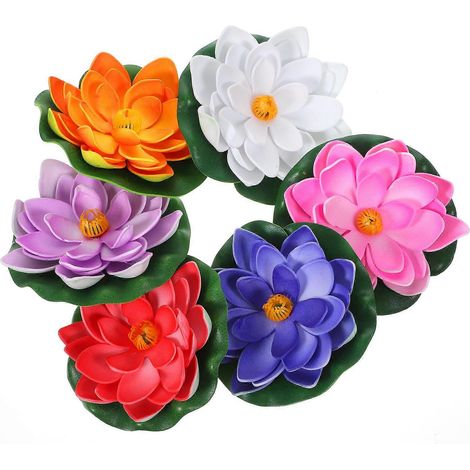 Ensemble de 12 pièces de décorations simulant un bassin de lotus avec accessoires flottants (1/5)