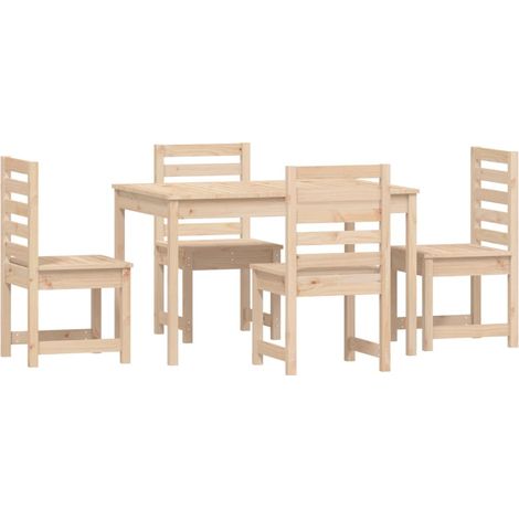 Set da pranzo per mobili da giardino mobili da esterno 5 pezzi in legno di pino massiccio 020014308