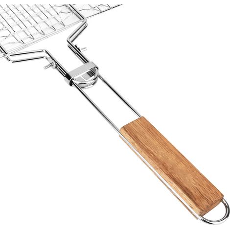 Grille de barbecue pliable, panier à légumes carré pour grillades, pince pour filet à poisson (1/5)