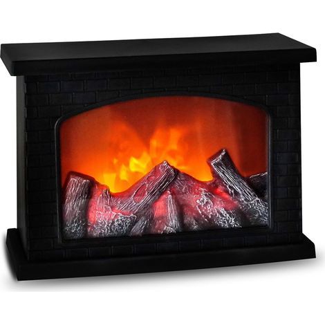 Künstlicher Kamin mit LED-Flammeneffekt, geeignet für die Weihnachtsdekoration im Innen- und Außenbereich (keine Heizfunktion, schwarz).