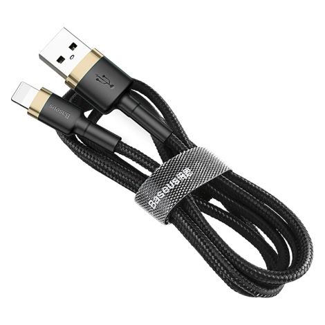 Cavo Lightning USB Baseus Cafule 2.4A da 1 m (oro-nero) (1/4)