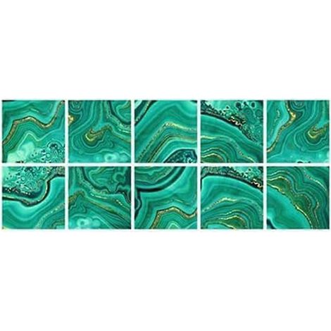 Autocollants décoratifs en marbre pour carrelage de salle de bain et de cuisine, imperméables et auto-adhésifs DM (1/4)