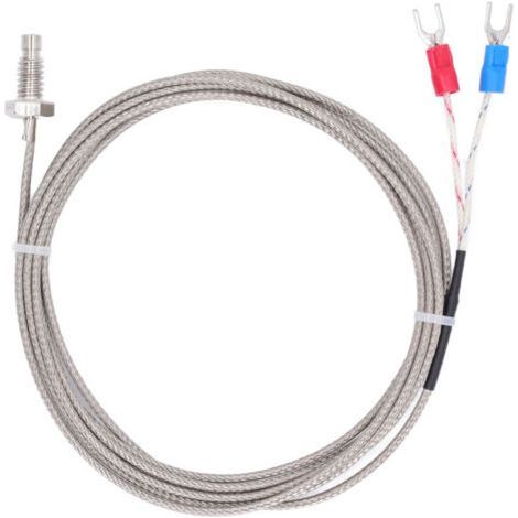 M6 screw type K thermocouple temperature sensor, 2 meter 2 wire probe for precise measurement